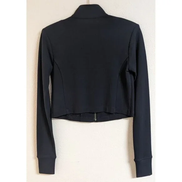 NEW~Women's Cabi # 6259 ADMIRAL JACKET Navy Blue Ponte Knit Cropped Zip Front XS - Picture 5 of 9